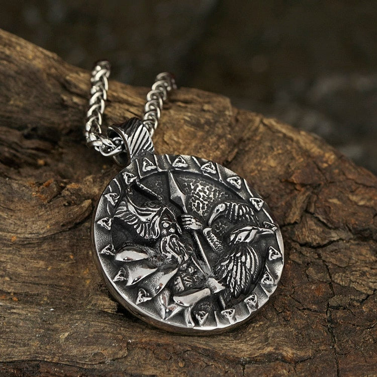 Viking necklace Odin and the crows Huginn and Muninn Viking necklace Odin and the crows Huginn and Muninn