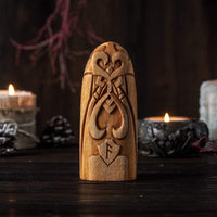 Wooden statue of Loki Wooden statue of Loki