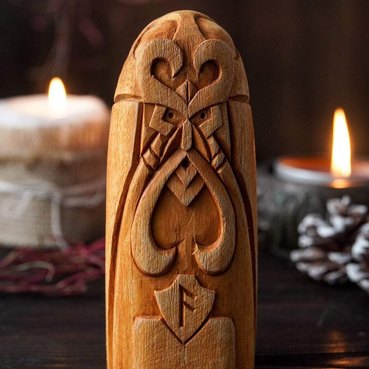 Wooden statue of Loki Wooden statue of Loki