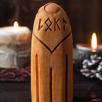 Wooden statue of Loki Wooden statue of Loki