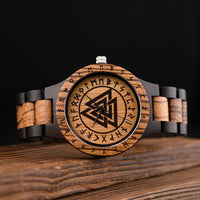 Valknut Wooden Watch - Odin's Hall Valknut Wooden Watch - Odin's Hall