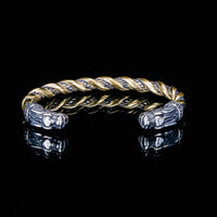 Loyalty Bracelet - 2 Fenrir heads - Mixed Gold and Silver Loyalty Bracelet - 2 Fenrir heads - Mixed Gold and Silver