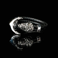 Leather Viking Skull Bracelet Leather Viking Skull Bracelet