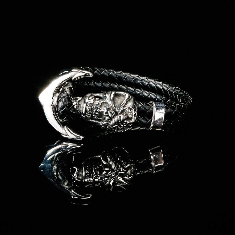 Leather Viking Skull Bracelet Leather Viking Skull Bracelet