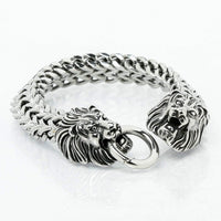 Viking Double Lion Head Bracelet - Stainless Steel Viking Double Lion Head Bracelet - Stainless Steel