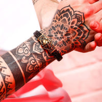 Leather Viking Bracelet Skull Leather Viking Bracelet Skull