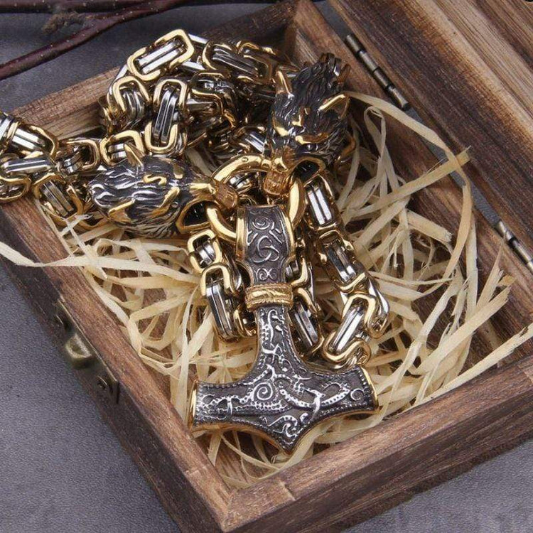 Viking Wolf necklace - Sköll et Hati Viking Wolf necklace - Sköll et Hati