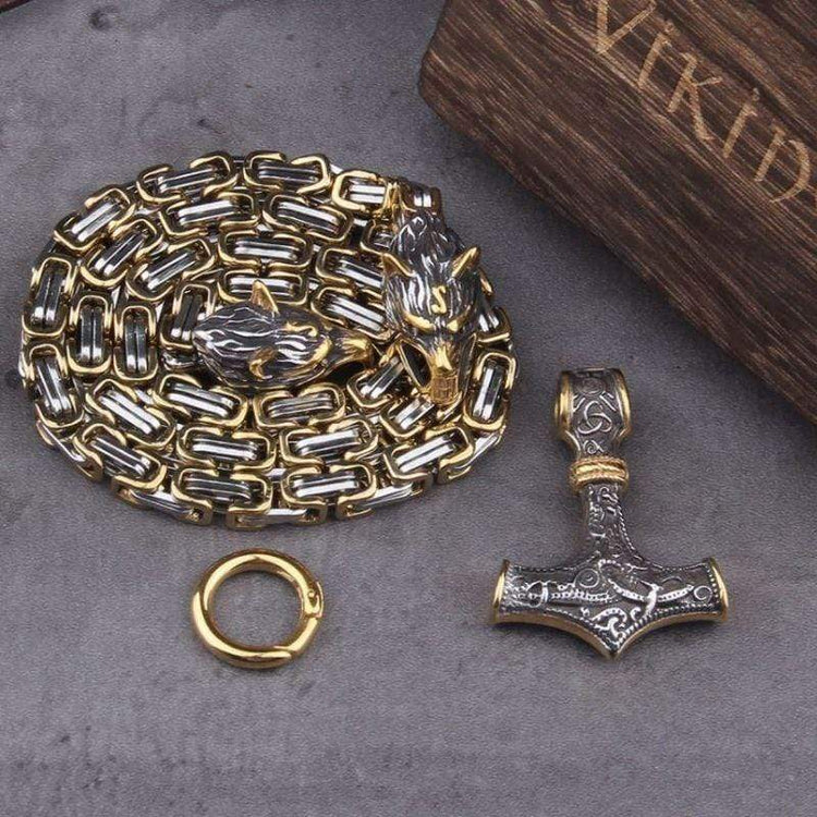 Viking Wolf necklace - Sköll et Hati Viking Wolf necklace - Sköll et Hati