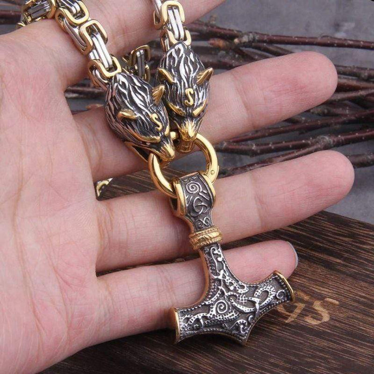 Viking Wolf necklace - Sköll et Hati Viking Wolf necklace - Sköll et Hati