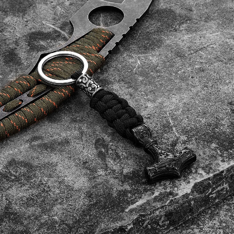 Viking hammer of Thor keychain in paracord and stainless steel Viking hammer of Thor keychain in paracord and stainless steel