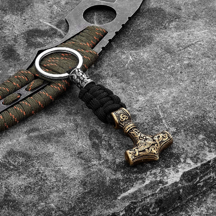 Viking hammer of Thor keychain in paracord and stainless steel Viking hammer of Thor keychain in paracord and stainless steel