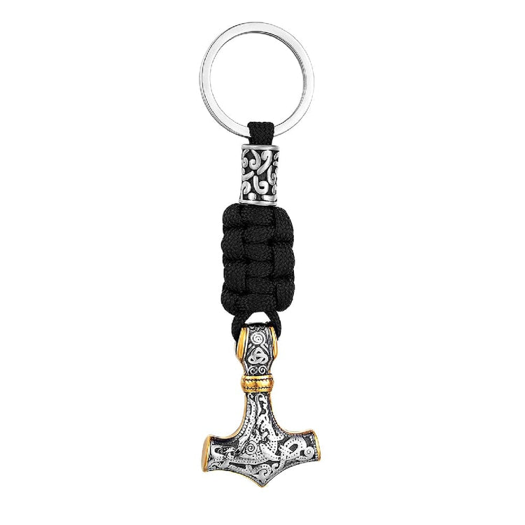Viking hammer of Thor keychain in paracord and stainless steel Viking hammer of Thor keychain in paracord and stainless steel