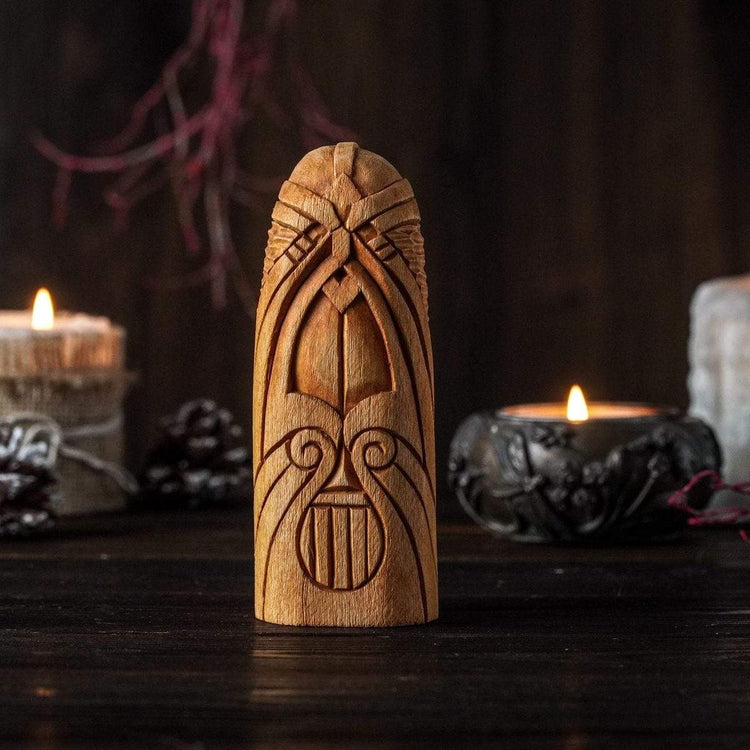 Wooden statue of Bragi Wooden statue of Bragi