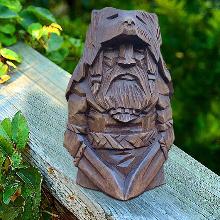 Wooden Viking statuette of Nordic gods Wooden Viking statuette of Nordic gods
