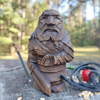 Wooden Viking statuette of Nordic gods Wooden Viking statuette of Nordic gods