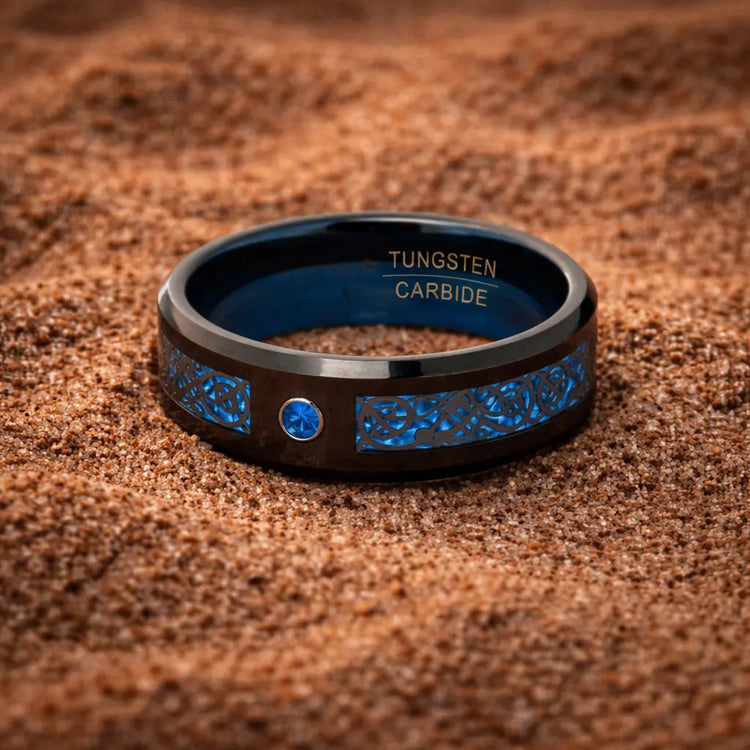 Jarl Ring 'Valhalla Azure' in Tungsten