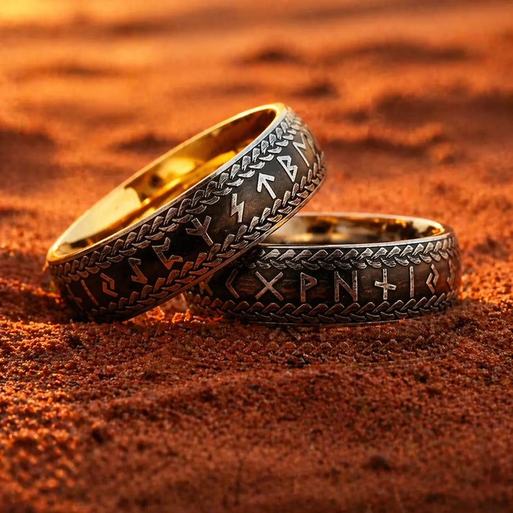 Viking Ring \"Midgard Braided Rune Band\"