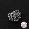 925 Sterling Silver Viking Ring - Vegvisir Leafing