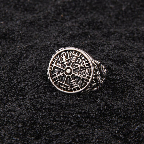 bague Bague Viking en Argent Sterling 925 - Effeuillement Vegvisir - Odins Hall