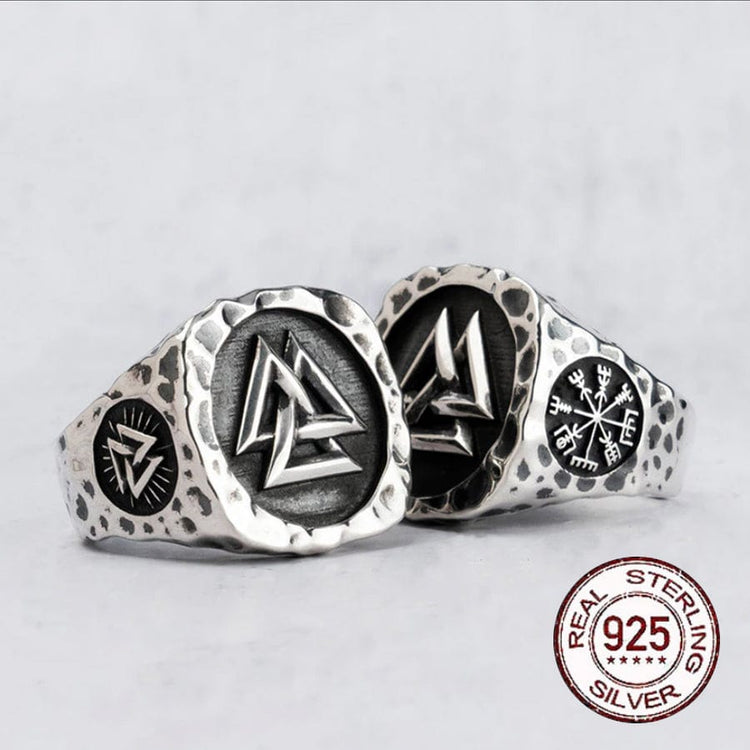 925 Sterling Silver Viking Ring - L'Éclat du Valknut