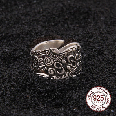 925 Sterling Silver Viking Ring - The Full Moon Duel
