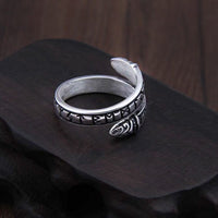 925 Sterling Silver Viking Ring - Snake Rune