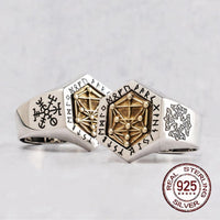 925 Sterling Silver Viking Ring - Kabbalistic Totem