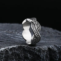 Distorted rune viking ring