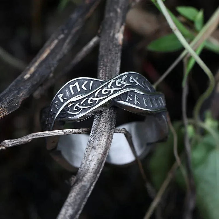 Distorted rune viking ring