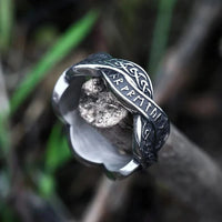 Distorted rune viking ring