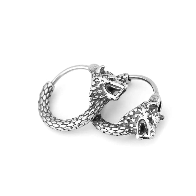 Fenrir wolf earrings in stainless steel