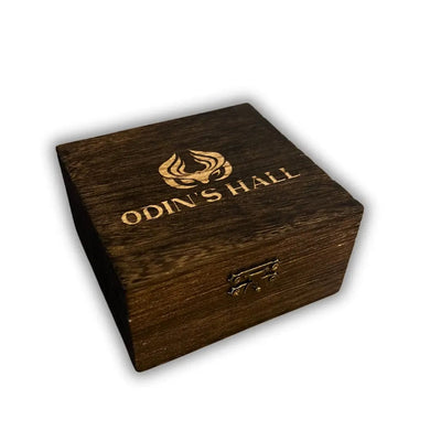 Wooden box engraving Odin's Hall