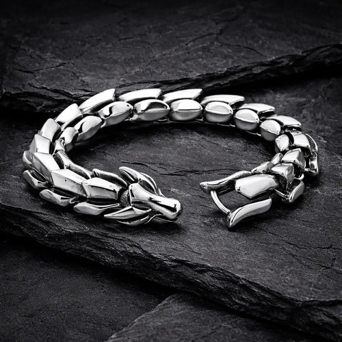 Bracelet viking Bracelet du serpent "Colère de Jörmungand" - Argent - Odins Hall