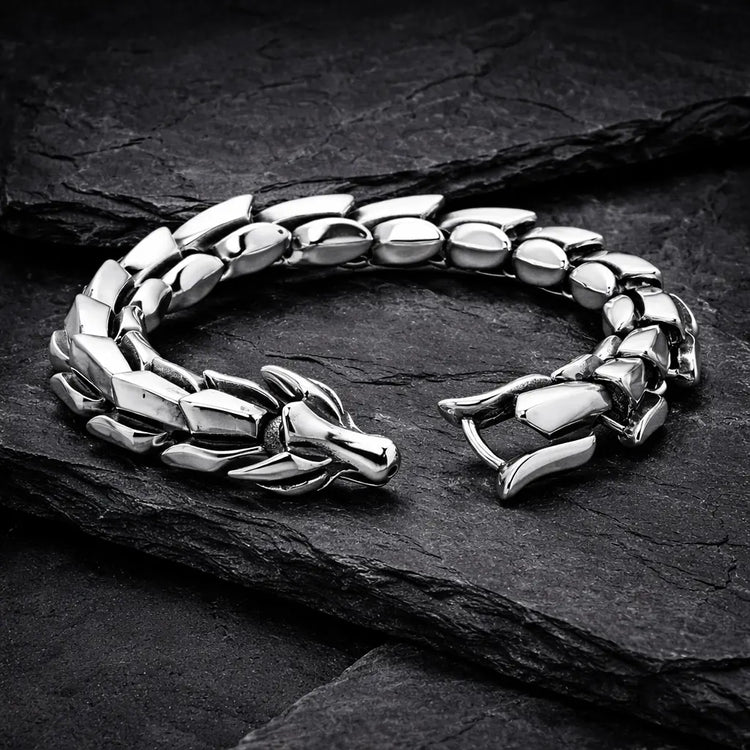 Serpent Bracelet \"Wrath of Jörmungand\" - Silver