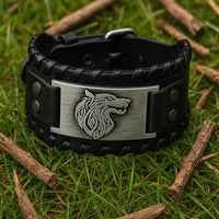 Adjustable Leather Strap - Fenrir Wolf