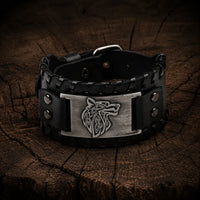 Adjustable Leather Bracelet - Fenrir Wolf®