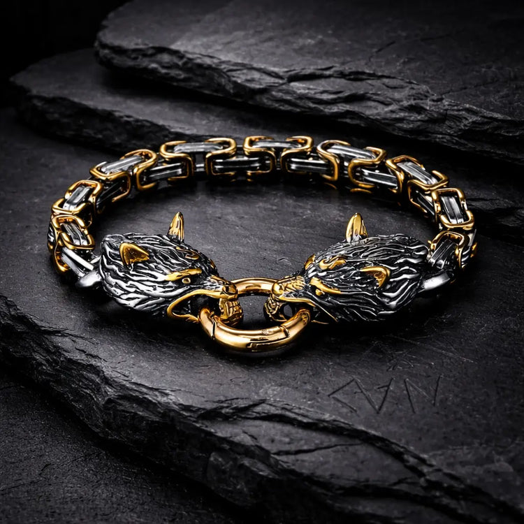 Giant Wolf Gold Bracelet - Fenrir