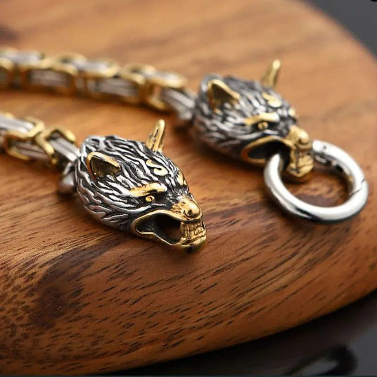 Giant Golden Wolf Bracelet - Fenrir