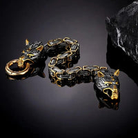 Giant Golden Wolf Bracelet - Fenrir