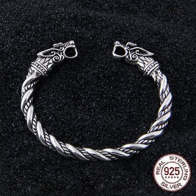 925 Sterling Silver Viking Bracelet - Le Regard des Loups