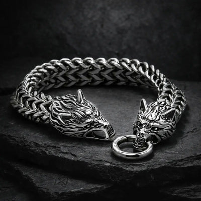 Bracelet viking Bracelet Viking Tête de Loup - Fenrir - Odins Hall