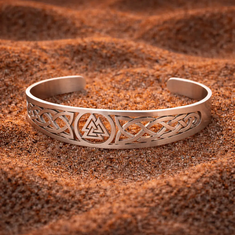 Adjustable Viking Valknut Bracelet in Stainless Steel