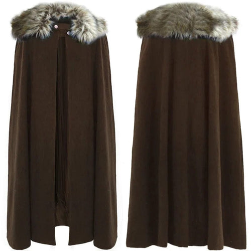 Cape viking avec fourrure Brown / S / costume - Odins Hall