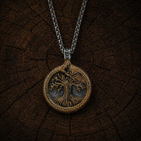 Sacred Tree of Yggdrasil Necklace with Jörmungand