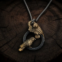 Odin's Raven Messengers Necklace in Stainless Steel