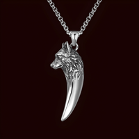 'Never give up' wolf necklace