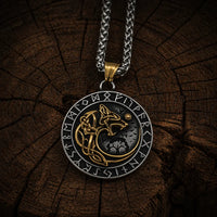 Golden Giant Wolf Necklace - Fenrir