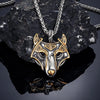 Collier masque de Fenrir doré Acier - Odins Hall