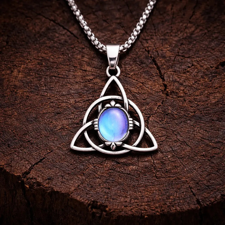 Triquetra Necklace \"Talisman of Femininity\" with Moonstone