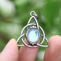 Triquetra \"Talisman of Femininity\" necklace with moonstone